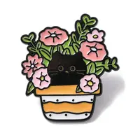Cat Hiding in Bonsai Enamel Pins