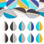 10Pcs 5 Colors Resin & Wood Pendants