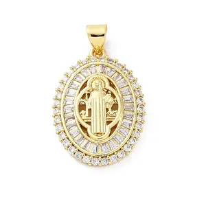 Brass Micro Pave Cubic Zirconia Pendants