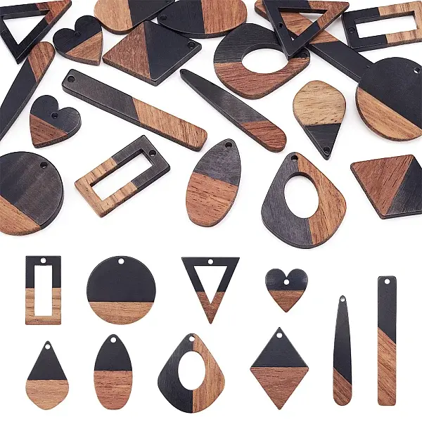 Resin & Walnut Wood Pendants