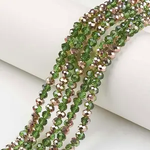 Electroplate Transparent Glass Beads Strands