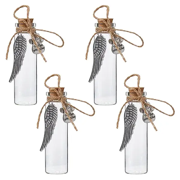 4Pcs Transparent Glass Empty Bottles