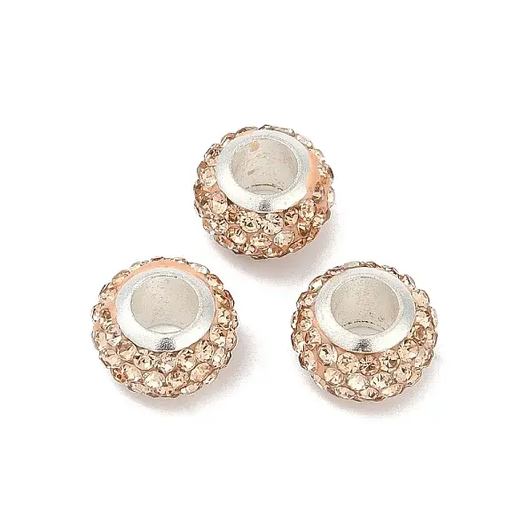 Alloy Rhinestone Clay Pave Beads