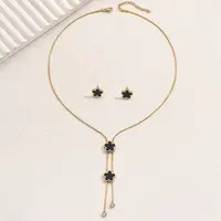 Stainless Steel Shell Heart Flower Fan Tassel Jewelry Set for Women
