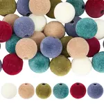 48Pcs 6 Styles Flocky Plastic Beads