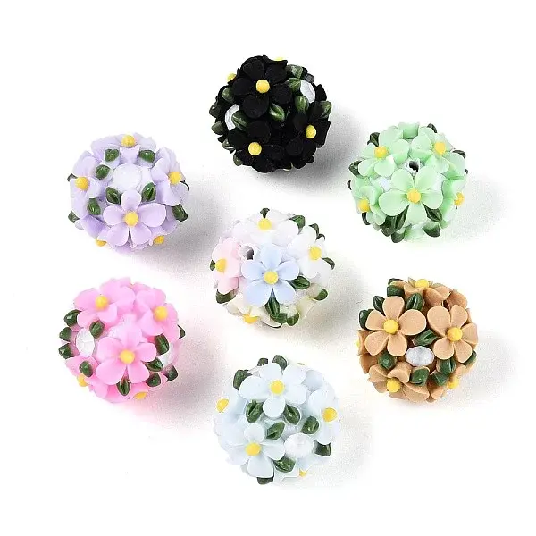 Handmade Polymer Clay Rhinestone Beads with Resin