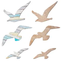 2 Bags 2 Colors Wooden Bird Wall Decorations