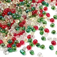 4 Colors Christmas 6/0 Transparent Fringe Glass Seed Beads