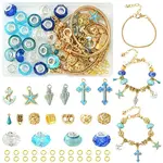 DIY Marine Theme Resin & Alloy Enamel Bead European Bracelet Making Kits