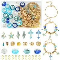 DIY Marine Theme Resin & Alloy Enamel Bead European Bracelet Making Kits