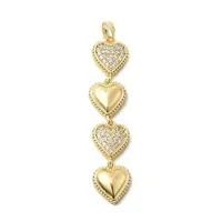 Brass Micro Pave Cubic Zirconia Big Pendants