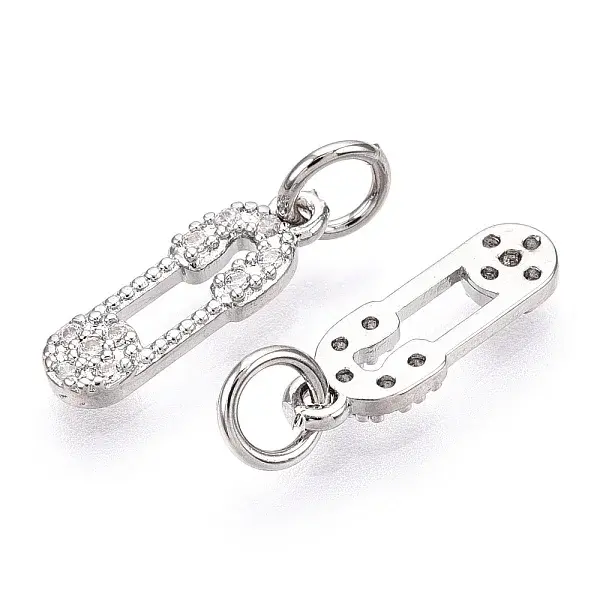 Brass Micro Pave Cubic Zirconia Charms