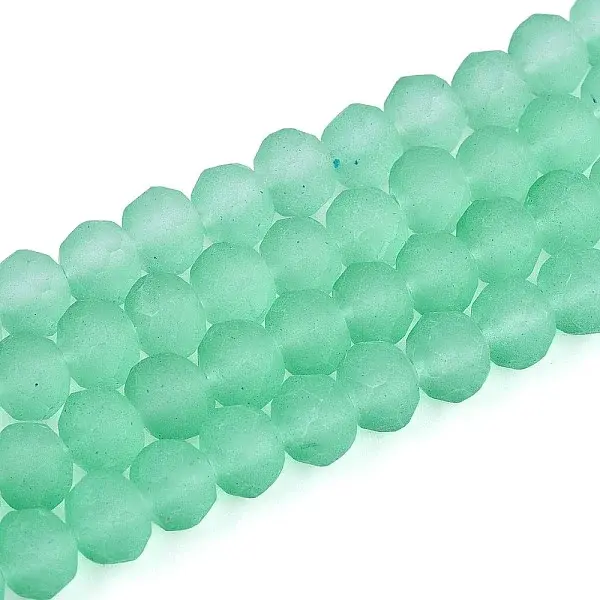 Baking Paint Frosted Glass Beads Strands