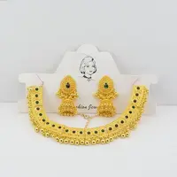 Teardrop Ethnic Style Alloy Rhinestone Bib Necklaces & Dangle Earrings Sets