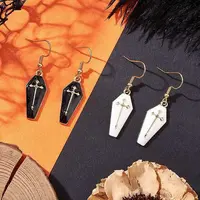 2 Pairs Alloy Enamel Dangle Earrings