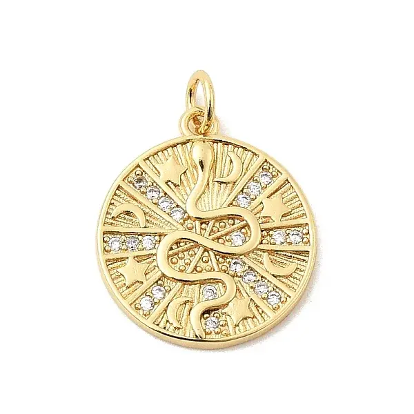 Brass Micro Pave Cubic Zirconia Pendants