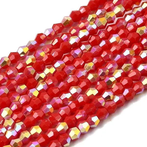 AB Color Plated Opaque Glass Beads Strands