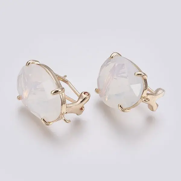 Faceted Glass Stud Earring Findings