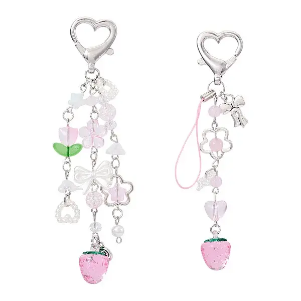 2Pcs 2 Stryles Lampwork and Acrylic Pendant Decorations