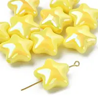 10Pcs UV Plating Plastic Beads