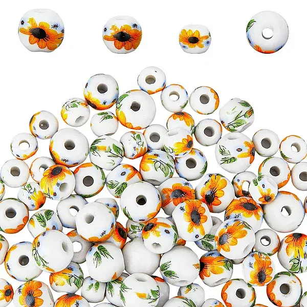 180Pcs 3 Style Handmade Porcelain Beads