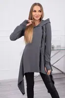 Graphite hoodie with side zip