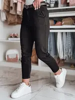 Dámske slim fit nohavice s opaskom TAIRONIK čierne