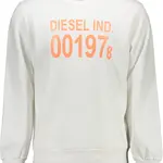 DIESEL MEN'S WHITE ZIP-UP SWEATSHIRT