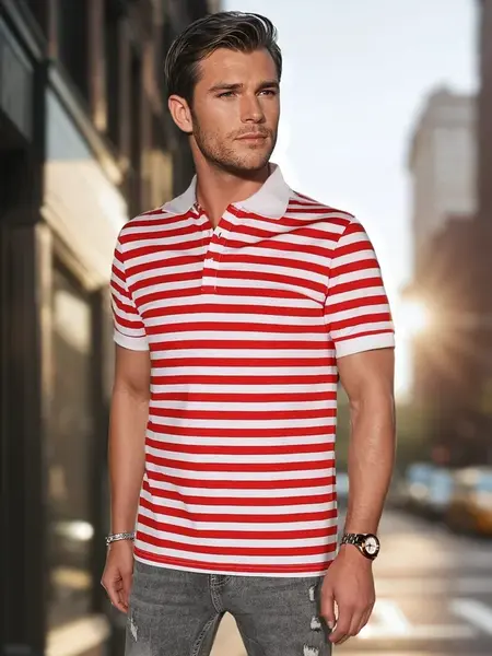 Pánska pruhovaná polo košeľa