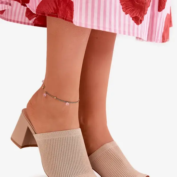 Boto Dámske Sandále Na Opätku Typu Blok Béžové Wenilan