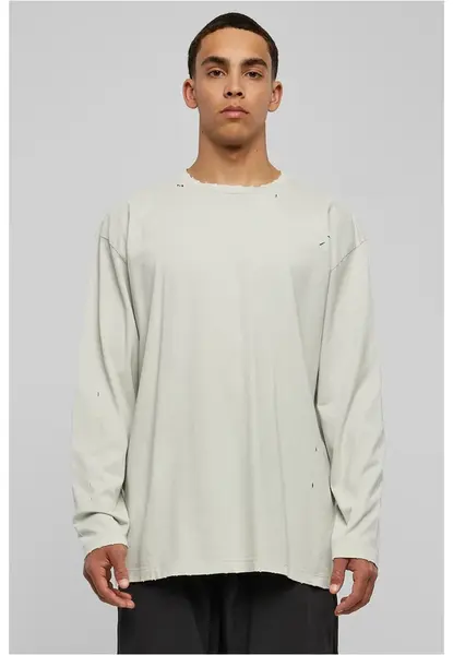 Oversized Distressed Long Sleeve Lightasphalt