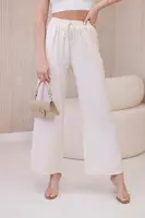 Viscose wide trousers in light beige color