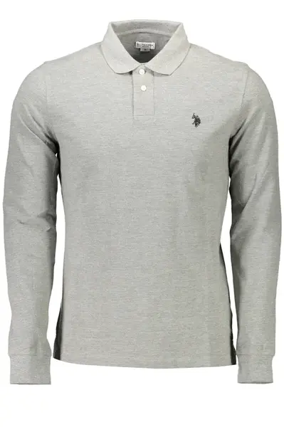 Pánske sivé polokošele s dlhým rukávom