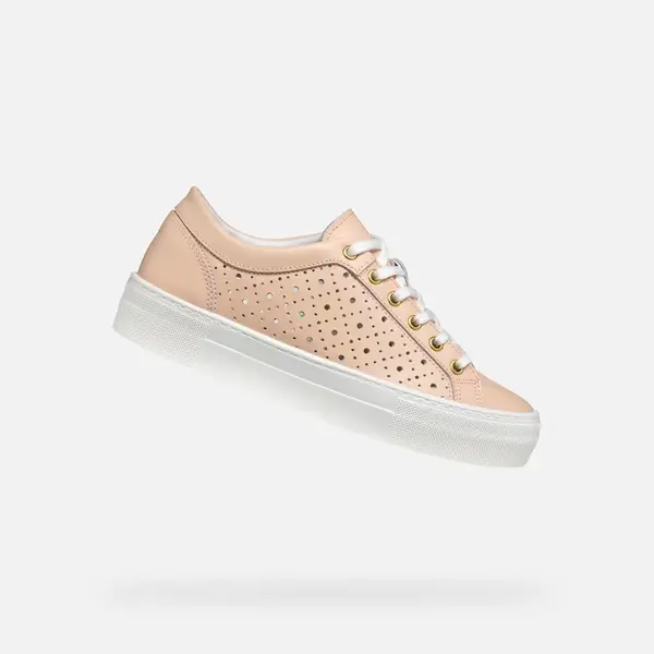 Beige women's sneakers Geox Claudin - Women's