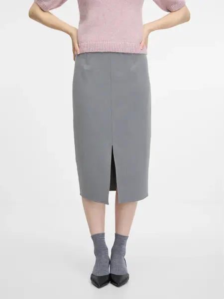 Sivá puzdrová midi sukňa ORSAY