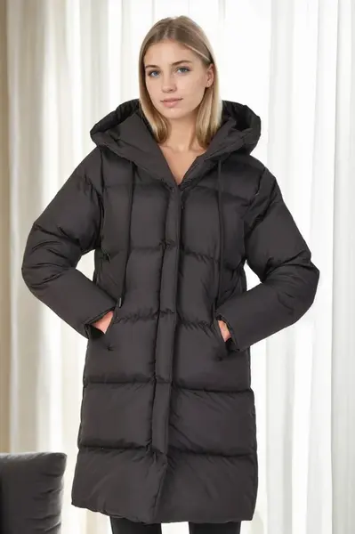 Z6687 DEWBERRY WOMEN'S COAT-BLACK-2