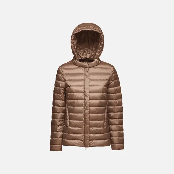 Dark Brown Women's Quilted Jacket Geox Jaysen - Women's