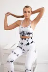 Women's Fitness Set Top + Push Up Leggings - White