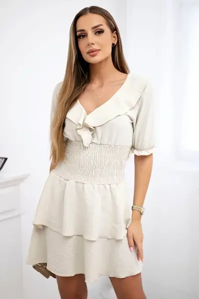Beige waist-length dress