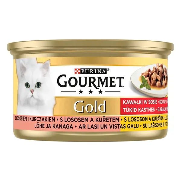 Gourmet Gold Sousta v marinádě 85 g losos a kuřecí maso