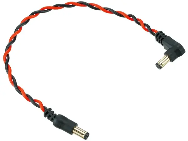 Ibanez Twisted DC Cable Black & Neon Red, Length: 8" Straight & Angled