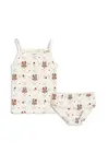 Dětská bavlněná souprava Konges Sløjd MINNIE UNDERWEAR GOTS béžová barva, KS103924