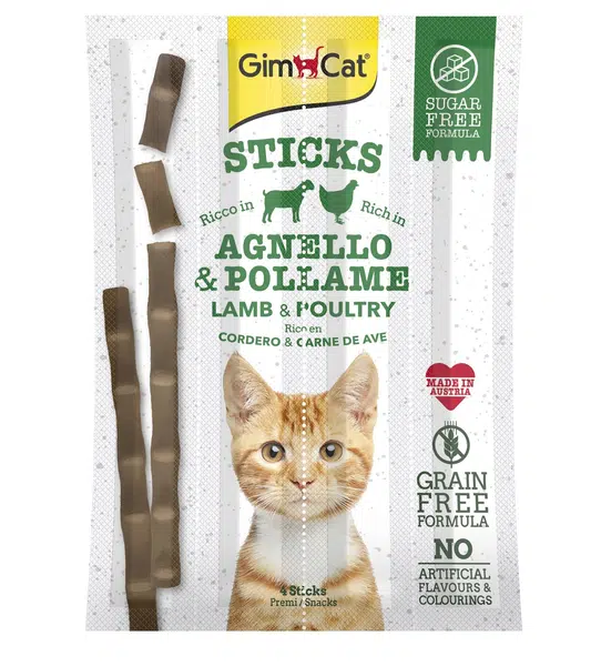 GimCat Sticks jahňacie a hydinové 4 ks