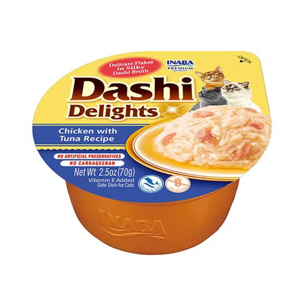 Inaba Cat Dashi Delights mokré krmivo pre mačky - kuracie, tuniak 70 g