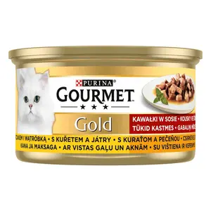 Gourmet Gold Sústa v marináde 85 g kuracie mäso, srdce a pečeň