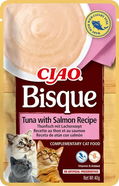 Inaba Cat Ciao Bisque smetanové pyré pro kočky - tuňák, losos 40 g