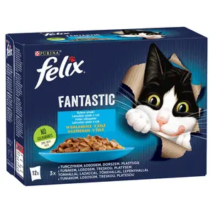 Felix Fantastic lahodný výber v želé - tuniakom, lososom, treskou a platesou 12 x 85 g