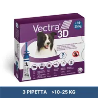 Vectra 3D kvapky pre psov 3 x 3,6 ml pipety pre stredne veľké psy (>10 - 25 kg, modrá)