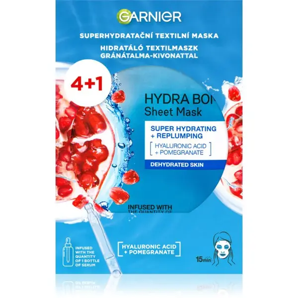Garnier Textil Masks Hydra Bomb hydratační plátýnková maska s kyselinou hyaluronovou