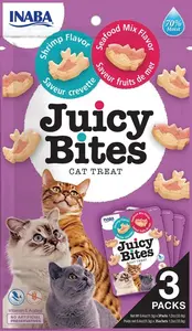 INABA Cat Juicy Bites - s krevetami a mořskými plody 3 x 11,3 g